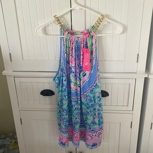 Lilly Pulitzer Bowen Multi Seaside Shindig Engine Halter Chain Top
Large